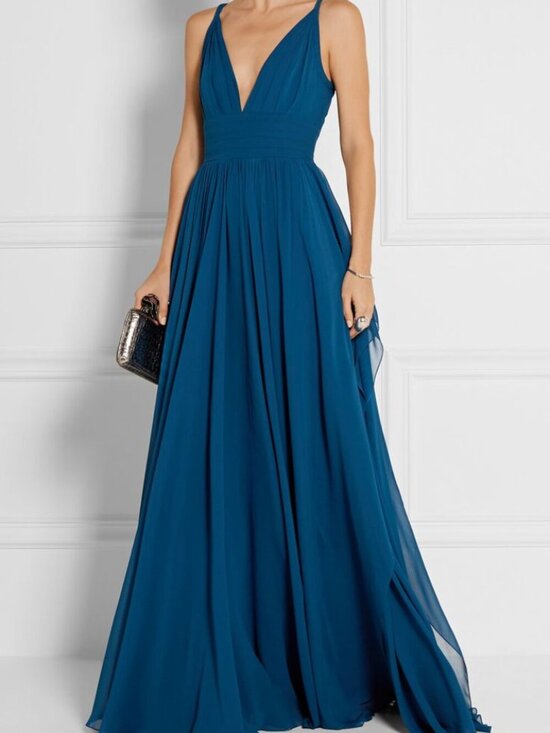 Elie Saab Dresses & Skirts - Elie Saab Cobalt silk-chiffon 100% silk - MINT in size S